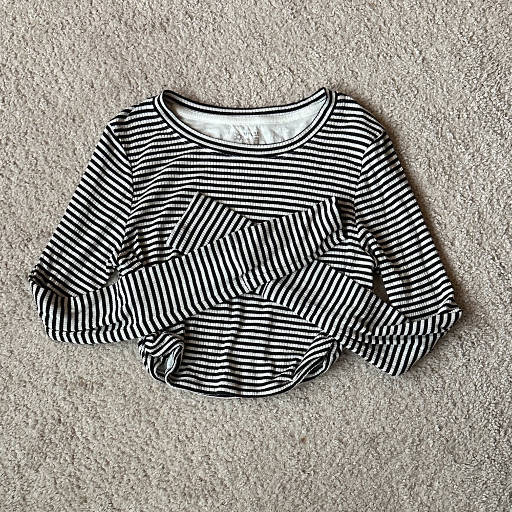 Aerie Offline: Classic Black and White Striped Long Sleeve Tee